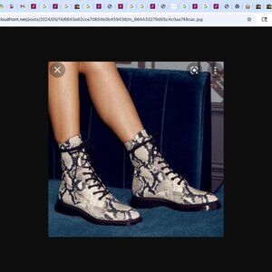 Stuart Weitzman Mc Kenzee python embossed combat boot & Dust Bag